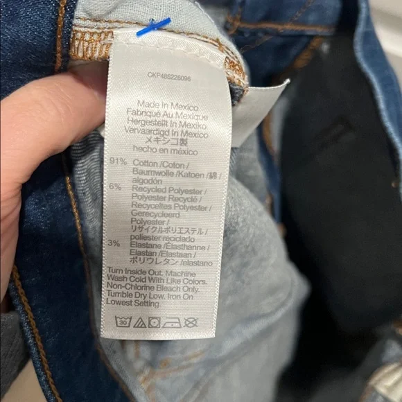 Madewell Dark Blue Emmett Wide-Leg Jeans with Front Patch Pockets Size 27 Petite - Picture 8 of 8